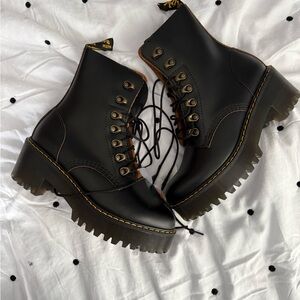 Dr. Martens Black Lace-Up Moto Boots